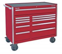 4NFK7 Rolling Cabinet, 46 W, 11 Drawer, Burgundy