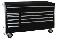 4NFL3 Rolling Cabinet, 60 W, 11 Drawer, Black