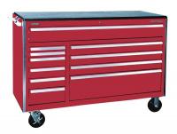 4NFL5 Rolling Cabinet, 60 W, 11 Drawer, Burgundy