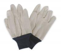4NGZ9 Jersey Gloves, Cotton, L, White/Blue, PR