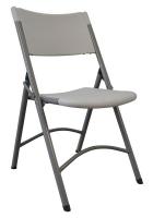 4NHN5 Folding Chair, Blow Molded, White
