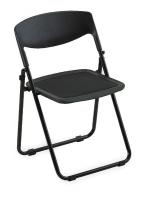 4NHN7 Folding Chair, Mesh Seat, Black