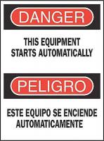 4NJ55 Danger Sign, 14 x 10In, R and BK/WHT, Text