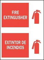 4NK26 Fire Extinguisher Sign, 14 x 10In, WHT/R