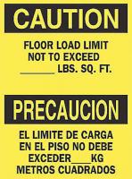 4NK98 Caution Sign, 14 x 10In, BK/YEL, Bilingual