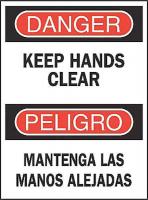 4NL19 Danger Sign, 14 x 10In, R and BK/WHT, Text