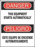 4NL72 Danger Sign, 14 x 10In, R and BK/WHT, Text