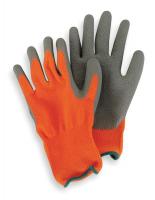 4NMN6 Coated Gloves, L, Hi-Vis Orange/Gray, PR