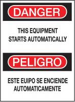 4NN96 Danger Sign, 20 x 14In, R and BK/WHT, Text