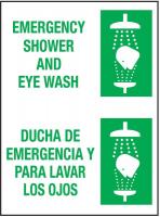 4NM45 Eye Wash Sign, 14 x 10In, GRN/WHT, SURF