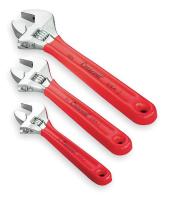 4NV54 Adjustable Wrench Set, Chrome, 3 PC