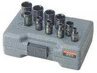 4PJW4 Impact Socket Set, Combo, 1/4 Dr, 6 Pt, 10Pc