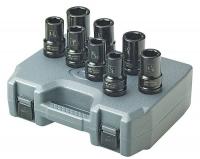 4PJZ6 Impact Socket Set, Deep, 1 In Dr, 6 Pt, 8 Pc