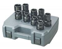 4PJZ7 Impact Socket Set, 1 In Dr, 4 &amp; 6 Pt, 9 Pc