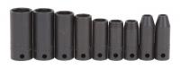 4PKE2 Impact Socket Set, 3/8 Dr, SAE, 6 Pt, 9 Pc