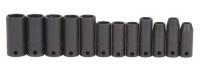 4PKE3 Impact Socket Set, 3/8 Dr, mm, 6 Pt, 12 Pc