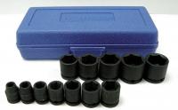 4PRA9 Impact Socket Set, 3/8 Dr, 6 Pt, SAE, 12 Pc