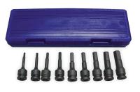 4PRH1 Impact Hex Driver Set, 1/2 Dr, SAE, 10 Pc