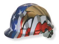 4RB51 Hard Hat, FrontBrim, Sltd, USFlag w/2Eagles