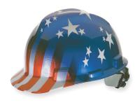 4RB52 Hard Hat, FrtBm, Slttd, USFlagStars/Stripes