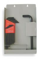4RB75 Hex Key Set, 0.050 - 1/2 In, L-Shaped, Long