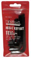 4RB81 Hex Key Set, 0.050-3/8 In., L-Shaped, Short