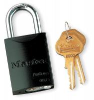 4RD87 Lockout Padlock, KD, Hi-Vis Black, 1/4In.