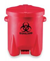 4RF67 Biohazard Step On Waste Container, 6 gal.