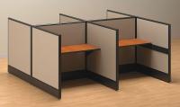 4RGG8 Pole Wired Workstation, Call Center, Charc