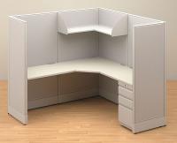 4RGG3 Non Wired Workstation, Single, Gray