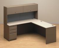4RGJ7 Workstation, L-Shape, Width 72 In, Taupe