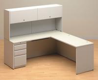 4RGJ9 Workstation, L-Shape, Width 72 In, Gray