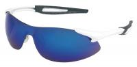 4RGR7 Safety Glasses, Blue Mirror Lens, PR