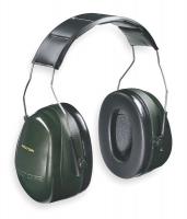 4T017 Ear Muff, 27dB, Over-the-Head, Black/Green