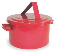 4T037 Bench Can, 2 Gal., Galvanized Steel, Red