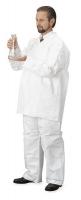 4T056 Disposable Collared Shirt, White, L, PK 12