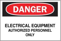 1M498 Danger Sign, 10 x 14In, R and BK/WHT, ENG