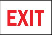 1L233 Exit Sign, 10 x 14In, R/WHT, Exit, ENG, Text