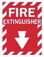 1M304 Fire Extinguisher Sign, 14 x 10In, WHT/R