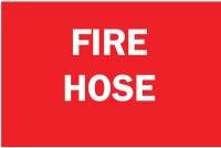 1M082 Fire Hose Sign, 7 x 10In, WHT/R, AL, FH, ENG