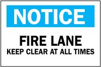 1K965 Fire Lane Sign, 10 x 14In, BL and BK/WHT