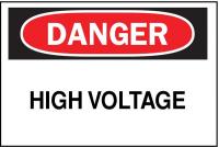 1M106 Danger Sign, 7 x 10In, R and BK/WHT, AL, HV