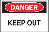 1M494 Danger Sign, 10 x 14In, R and BK/WHT, ENG