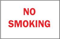 4T676 No Smoking Sign, 10 x 14In, R/WHT, ENG, Text