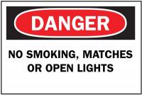 4T677 Danger No Smoking Sign, 10 x 14In, ENG