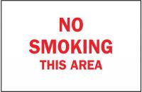 1M360 No Smoking Sign, 10 x 14In, R/WHT, ENG, Text