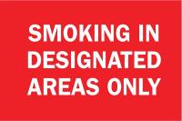 4T687 Sign, 10X14, Smoking In Designated Areas