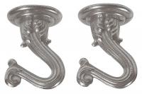 4TGP9 Swag Hooks Brass, Pewter Finish, PK 2