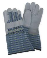 4TJX2 Leather Palm Gloves, Cow Split, Gray, XL, PR