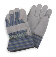 4TJZ5 Leather Palm Gloves, Cow Split, Gray, XL, PR